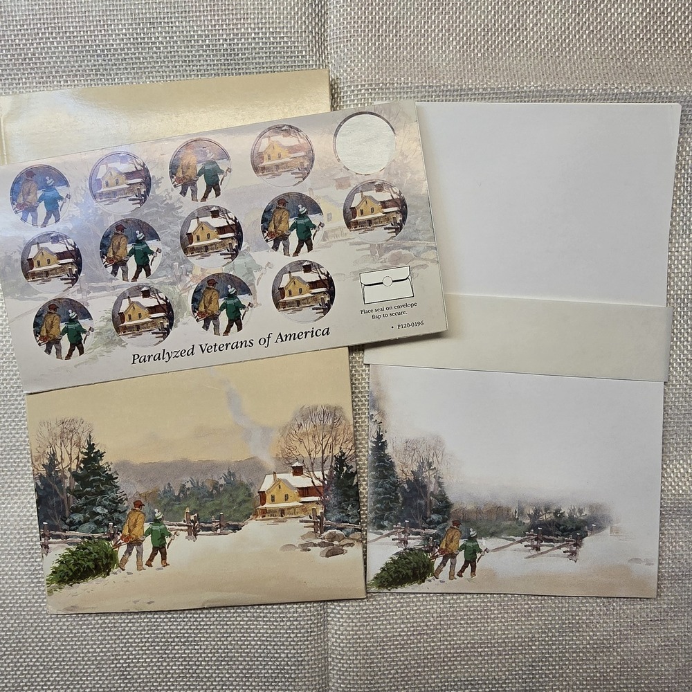Vtg 1999 Paralyzed Veteransโ of America Christmas Paper & Stickers George Shedd